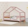 BENLEMI montessori house bed lucky with security railpastel pink