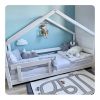 BENLEMI montessori house bed lucky with security rail (white)